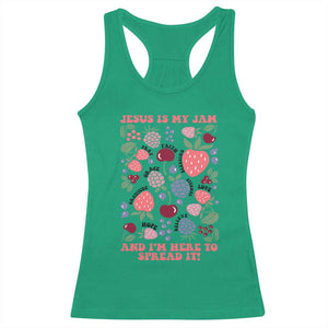 Jesus Is My Jam And I Am Here To Spread It Racerback Tank Top Christian Faith TS11 Irish Green Print Your Wear