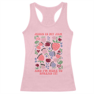 Jesus Is My Jam And I Am Here To Spread It Racerback Tank Top Christian Faith TS11 Light Pink Print Your Wear