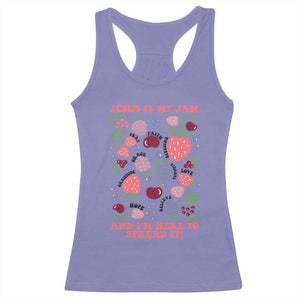 Jesus Is My Jam And I Am Here To Spread It Racerback Tank Top Christian Faith TS11 Violet Print Your Wear