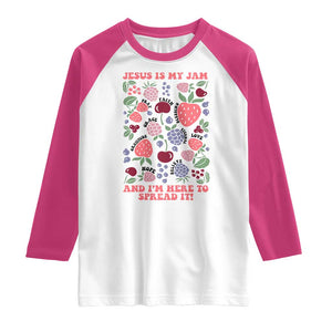 Jesus Is My Jam And I Am Here To Spread It Raglan Shirt Christian Faith TS11 White Heliconia Print Your Wear