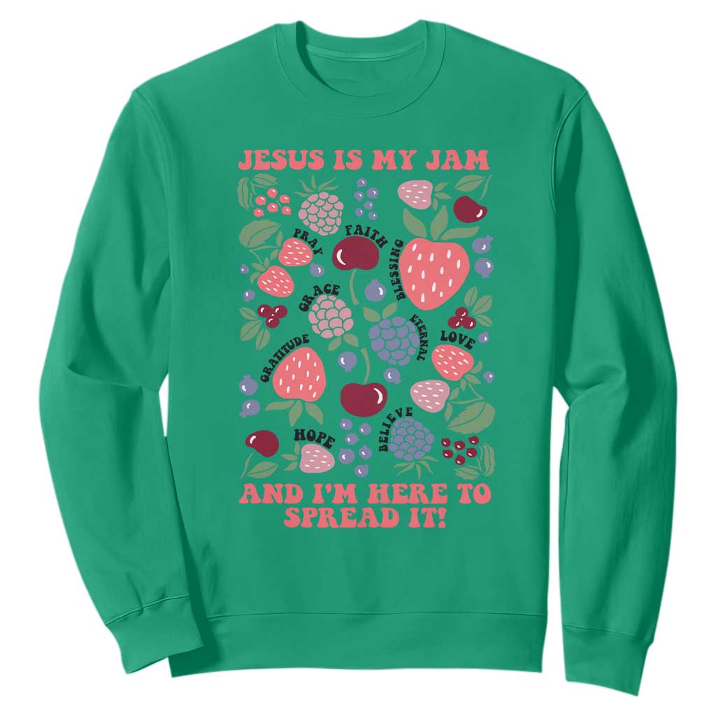 Jesus Is My Jam And I Am Here To Spread It Sweatshirt Christian Faith TS11 Irish Green Print Your Wear