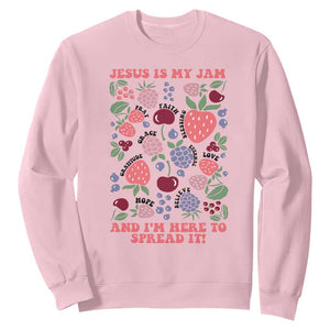 Jesus Is My Jam And I Am Here To Spread It Sweatshirt Christian Faith TS11 Light Pink Print Your Wear