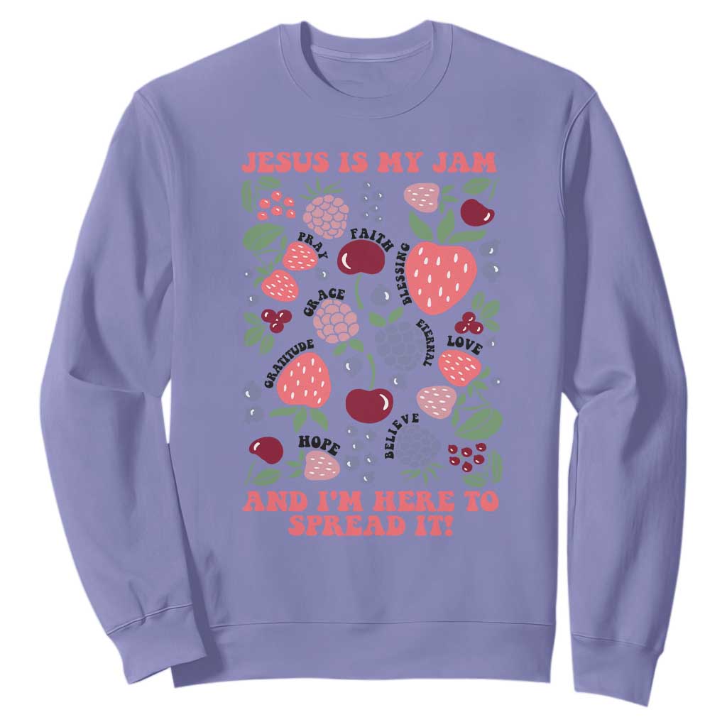 Jesus Is My Jam And I Am Here To Spread It Sweatshirt Christian Faith TS11 Violet Print Your Wear