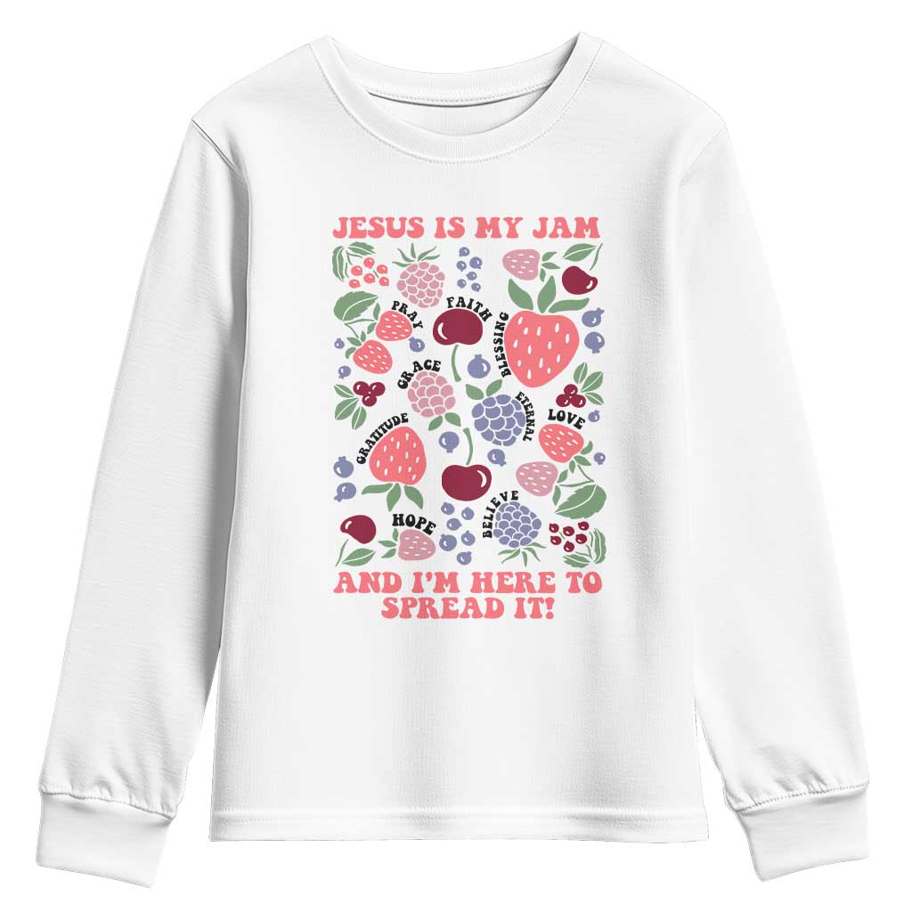 Jesus Is My Jam And I Am Here To Spread It Youth Sweatshirt Christian Faith TS11 White Print Your Wear