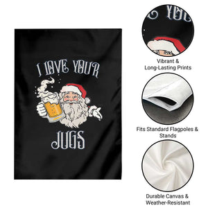 Funny Christmas Beers Couple Garden Flag I Love Your Jugs Santa Beers Drinker TS11 Print Your Wear