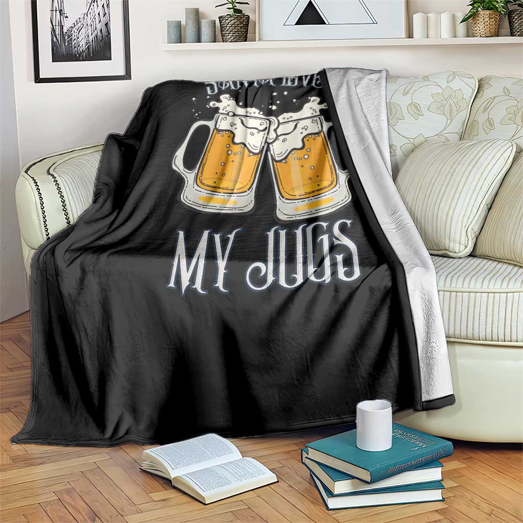 Funny Christmas Beers Couple Throw Blanket Santa Loves My Jugs Beers Drinker TS11 Print Your Wear