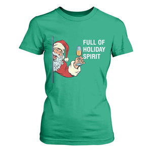 Funny Christmas Wine T Shirt For Women Full Of Holiday Spirit Santa TS11 Irish Green Print Your Wear