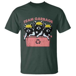 Funny Trump Supporter T Shirt Team Garbage Racoon Blonde Hair TS11 Dark Forest Green Print Your Wear