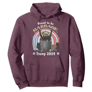 Funny Trump Garbage Racoon Hoodie Proud To Be Garbage Trump 2024 American Flag TS11 Maroon Print Your Wear