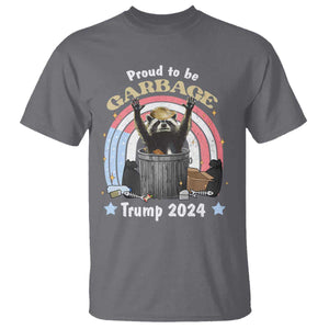 Funny Trump Garbage Racoon T Shirt Proud To Be Garbage Trump 2024 American Flag TS11 Charcoal Print Your Wear
