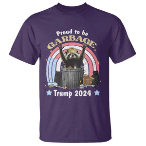 Funny Trump Garbage Racoon T Shirt Proud To Be Garbage Trump 2024 American Flag TS11 Purple Print Your Wear