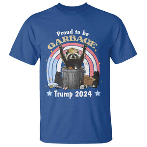Funny Trump Garbage Racoon T Shirt Proud To Be Garbage Trump 2024 American Flag TS11 Royal Blue Print Your Wear