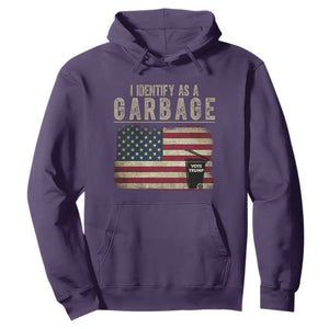 Funny Trump Garbage 2024 Hoodie I Identify As A Garbage Vote Trump American Flag TS11 Purple Print Your Wear