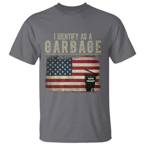 Funny Trump Garbage 2024 T Shirt I Identify As A Garbage Vote Trump American Flag TS11 Charcoal Print Your Wear
