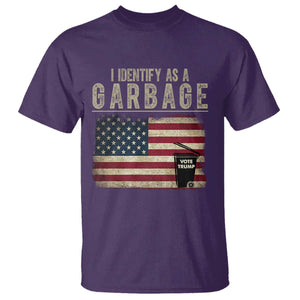 Funny Trump Garbage 2024 T Shirt I Identify As A Garbage Vote Trump American Flag TS11 Purple Print Your Wear