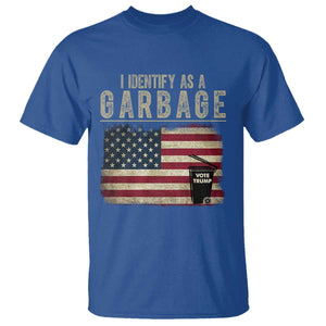Funny Trump Garbage 2024 T Shirt I Identify As A Garbage Vote Trump American Flag TS11 Royal Blue Print Your Wear