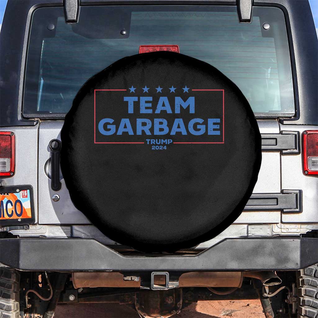Team Garbage Trump 2024 Spare Tire Cover Star Striped TS11 No hole Black Print Your Wear