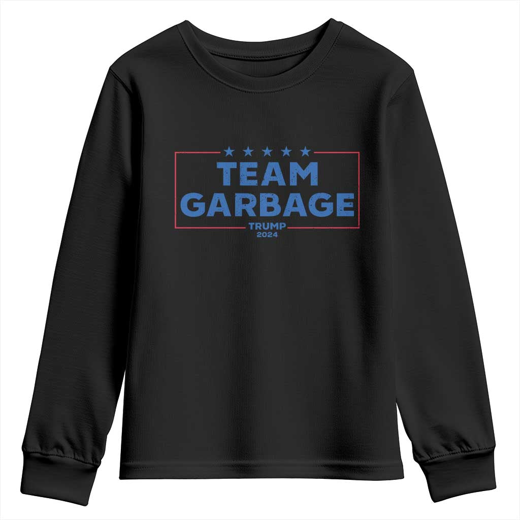 Team Garbage Trump 2024 Youth Sweatshirt Star Striped TS11 Black Print Your Wear