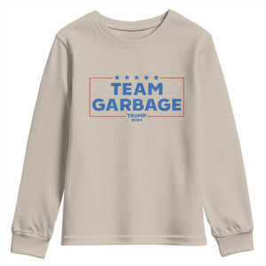 Team Garbage Trump 2024 Youth Sweatshirt Star Striped TS11 Sand Print Your Wear