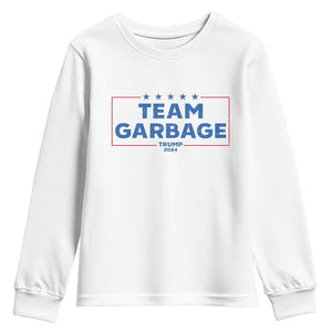 Team Garbage Trump 2024 Youth Sweatshirt Star Striped TS11 White Print Your Wear