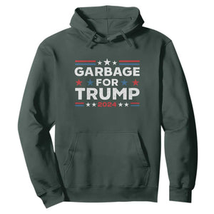 Garbage For Trump 2024 Hoodie Vintage Star Striped TS11 Dark Forest Green Print Your Wear