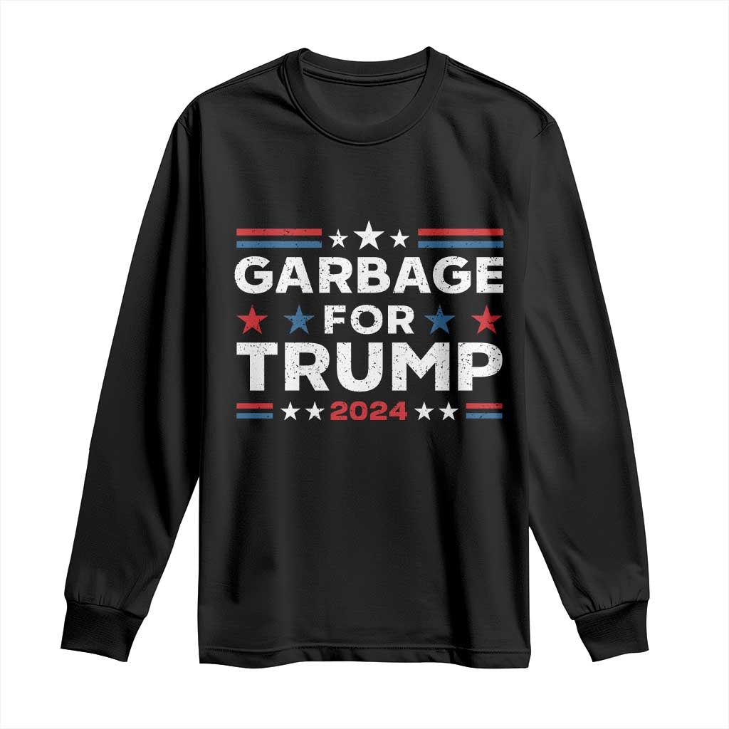 Garbage For Trump 2024 Long Sleeve Shirt Vintage Star Striped TS11 Black Print Your Wear