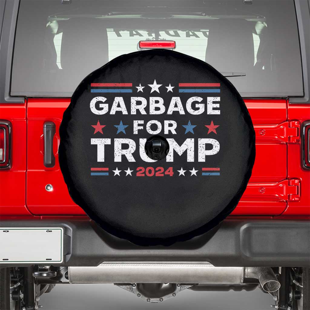 Garbage For Trump 2024 Spare Tire Cover Vintage Star Striped TS11 Black Print Your Wear