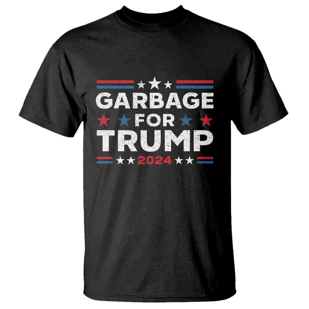 Garbage For Trump 2024 T Shirt Vintage Star Striped TS11 Black Print Your Wear