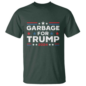 Garbage For Trump 2024 T Shirt Vintage Star Striped TS11 Dark Forest Green Print Your Wear