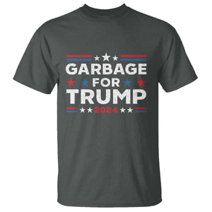 Garbage For Trump 2024 T Shirt Vintage Star Striped TS11 Dark Heather Print Your Wear