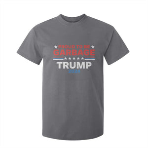Funny Trump Garbage T Shirt For Kid Proud To Be Garbage Trump 2024 American Flag TS11 Charcoal Print Your Wear