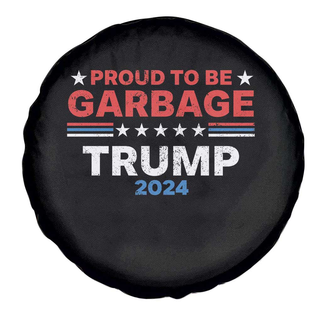 Funny Trump Garbage Spare Tire Cover Proud To Be Garbage Trump 2024 American Flag TS11 Print Your Wear