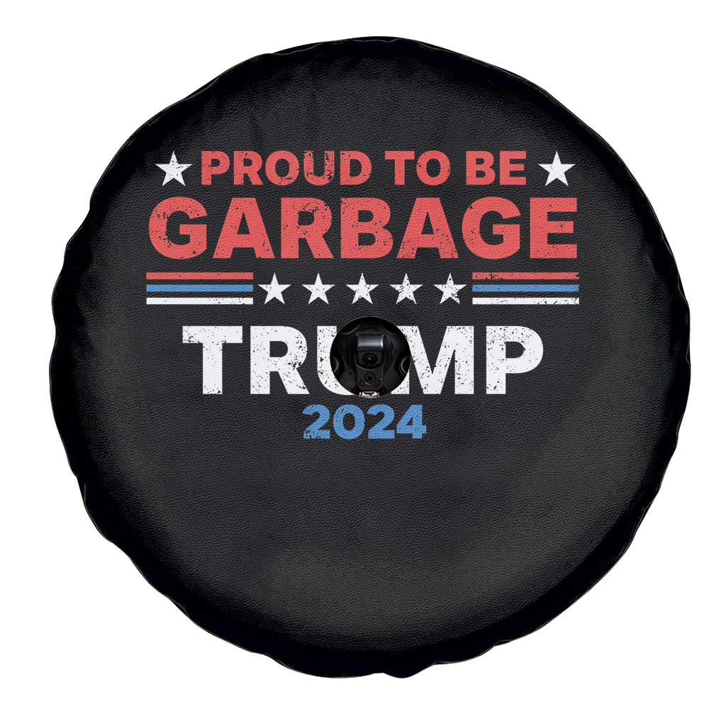 Funny Trump Garbage Spare Tire Cover Proud To Be Garbage Trump 2024 American Flag TS11 Print Your Wear