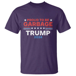 Funny Trump Garbage T Shirt Proud To Be Garbage Trump 2024 American Flag TS11 Purple Print Your Wear