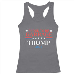 Funny Trump Garbage Racerback Tank Top Proud To Be Garbage Trump 2024 Star Striped TS11 Charcoal Print Your Wear