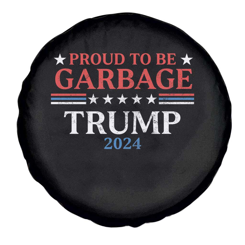 Funny Trump Garbage Spare Tire Cover Proud To Be Garbage Trump 2024 Star Striped TS11 Print Your Wear