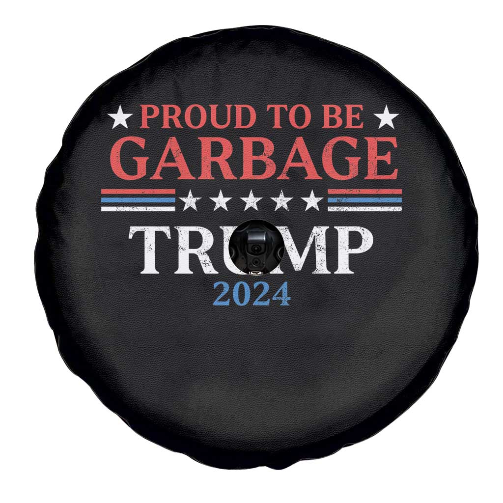 Funny Trump Garbage Spare Tire Cover Proud To Be Garbage Trump 2024 Star Striped TS11 Print Your Wear