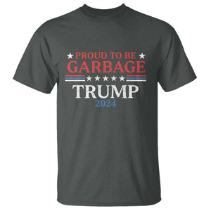 Funny Trump Garbage T Shirt Proud To Be Garbage Trump 2024 Star Striped TS11 Dark Heather Print Your Wear