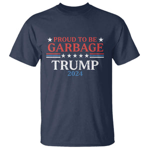 Funny Trump Garbage T Shirt Proud To Be Garbage Trump 2024 Star Striped TS11 Navy Print Your Wear