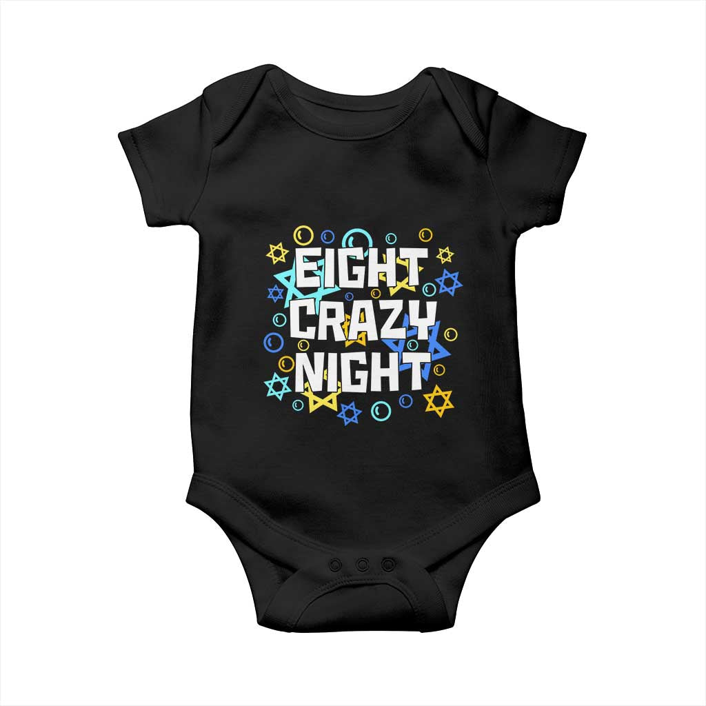 Funny Hanukkah Eight Crazy Night Baby Onesie Jewish Hebrew Chanukah David Stars TS11 Black Print Your Wear