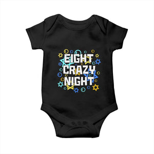 Funny Hanukkah Eight Crazy Night Baby Onesie Jewish Hebrew Chanukah David Stars TS11 Black Print Your Wear