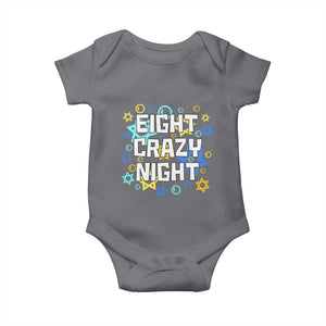 Funny Hanukkah Eight Crazy Night Baby Onesie Jewish Hebrew Chanukah David Stars TS11 Charcoal Print Your Wear
