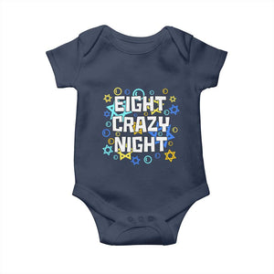 Funny Hanukkah Eight Crazy Night Baby Onesie Jewish Hebrew Chanukah David Stars TS11 Navy Print Your Wear