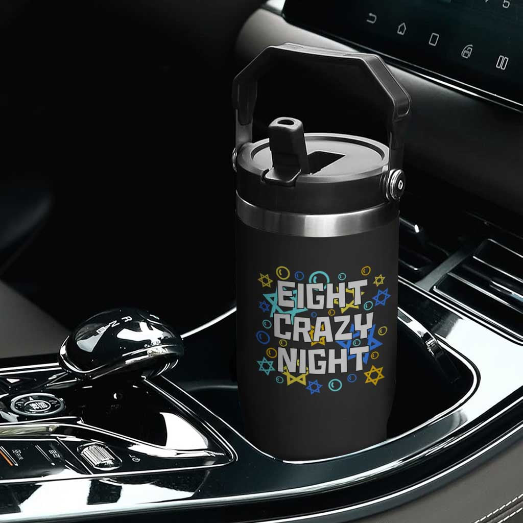 Funny Hanukkah Eight Crazy Night Flip Straw Tumbler Jewish Hebrew Chanukah David Stars TS11 Print Your Wear