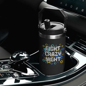 Funny Hanukkah Eight Crazy Night Flip Straw Tumbler Jewish Hebrew Chanukah David Stars TS11 Print Your Wear