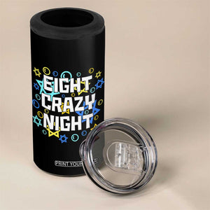 Funny Hanukkah Eight Crazy Night 4 in 1 Can Cooler Tumbler Jewish Hebrew Chanukah David Stars TS11 Print Your Wear