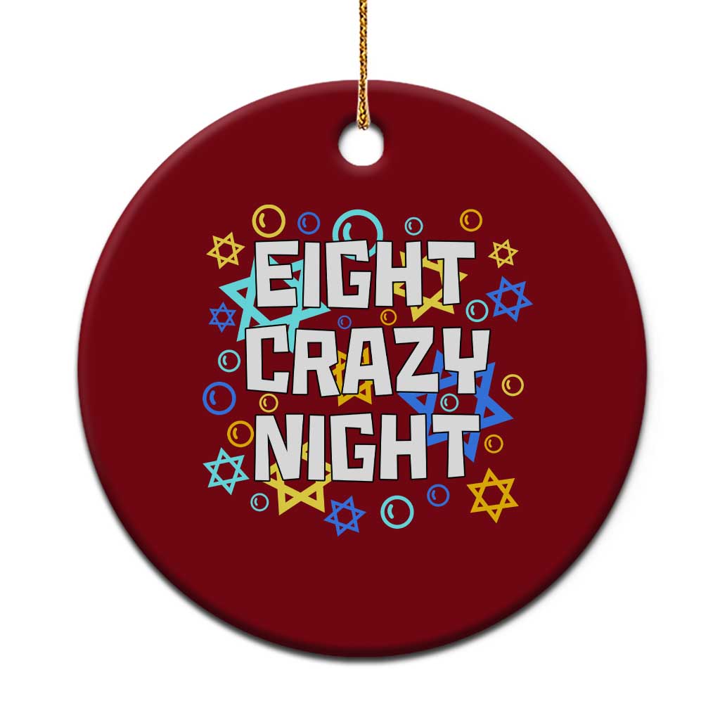 Funny Hanukkah Eight Crazy Night Ceramic Ornament Jewish Hebrew Chanukah David Stars TS11 1pc Red Print Your Wear