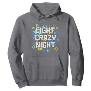 Funny Hanukkah Eight Crazy Night Hoodie Jewish Hebrew Chanukah David Stars TS11 Charcoal Print Your Wear