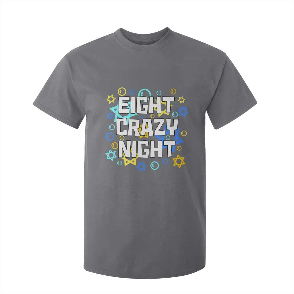 Funny Hanukkah Eight Crazy Night T Shirt For Kid Jewish Hebrew Chanukah David Stars TS11 Charcoal Print Your Wear