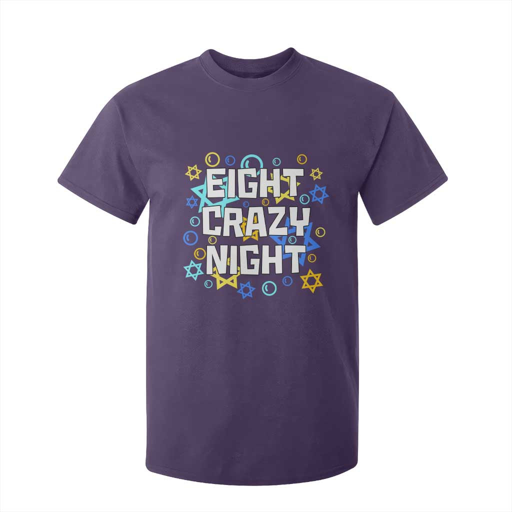 Funny Hanukkah Eight Crazy Night T Shirt For Kid Jewish Hebrew Chanukah David Stars TS11 Purple Print Your Wear